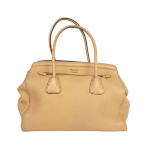 Prada Pebbled vitello daino tote Leather Bag **missing long strap**